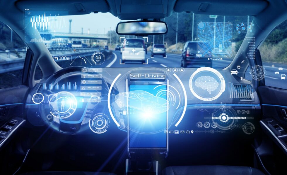 graphic of the interior of a self driving car