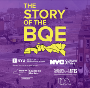 promo graphic of 'the story of the BQE' doc screening