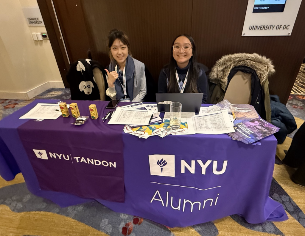 Zerun Liu and Enola Ma working the checkin table at NYU's TRB reception