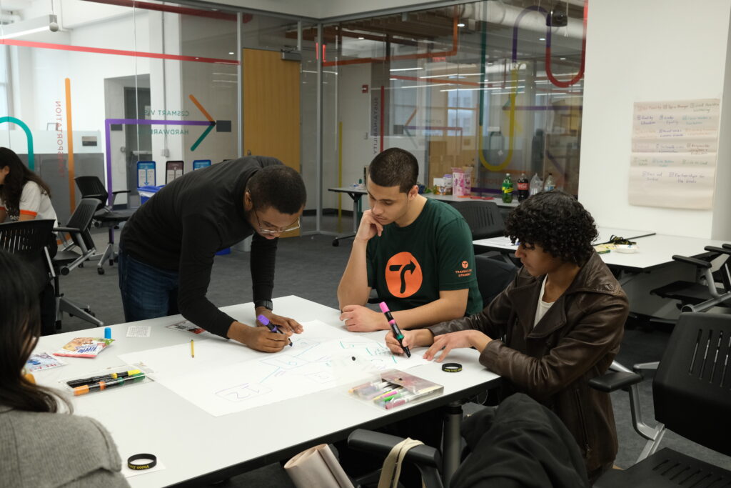 students making a poster