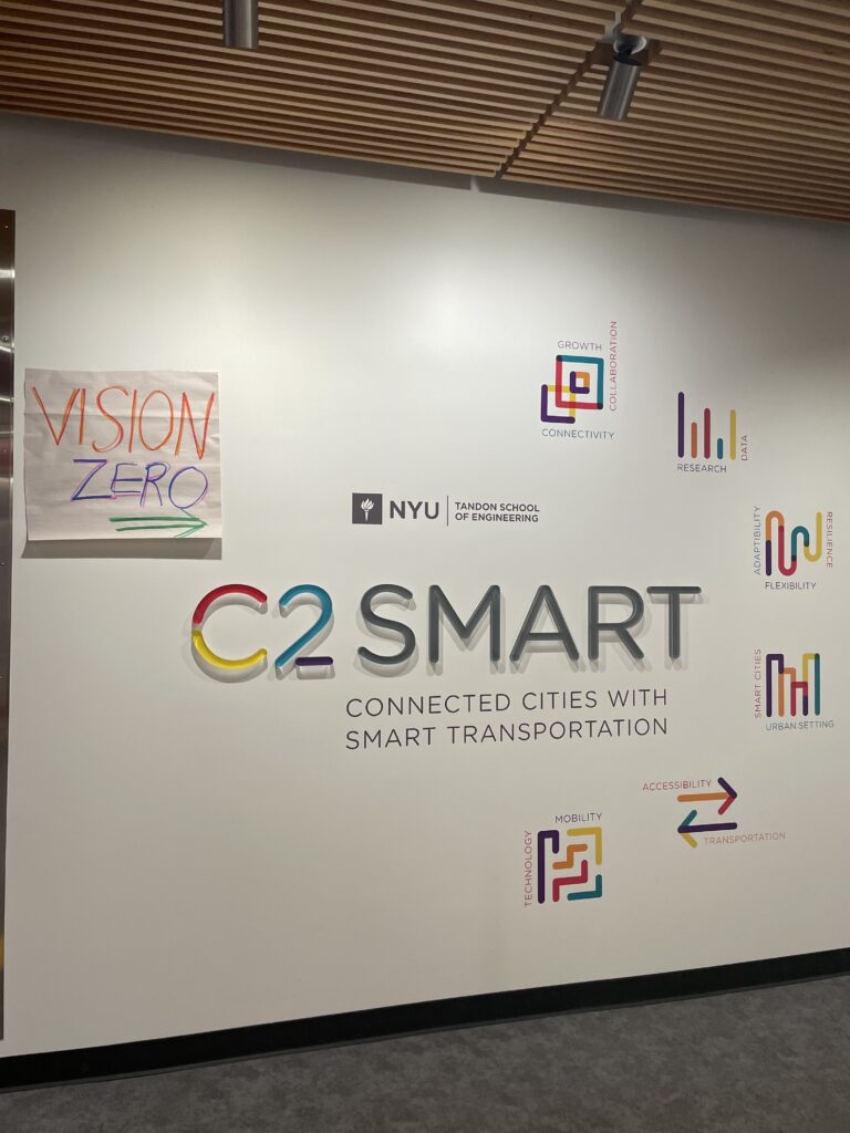 C2SMART lab entrance with Vision Zero poster