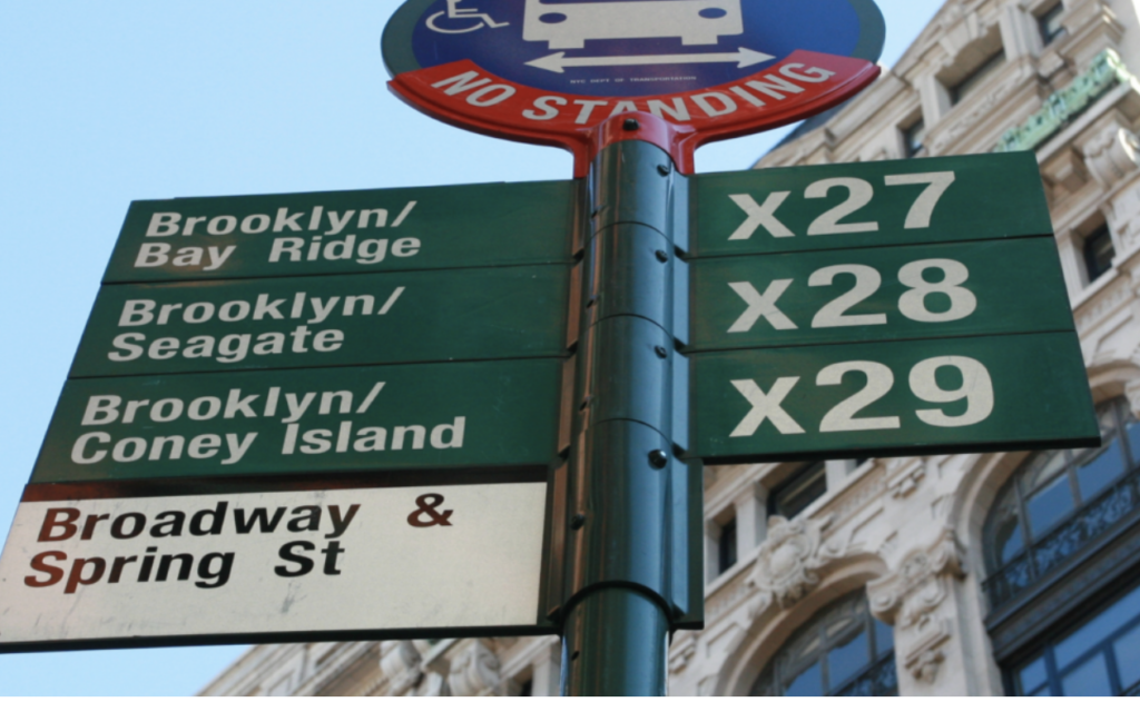 image of a Brooklyn bus stop