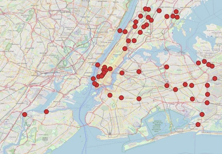 Screenshot of MATSim overlay of NYC