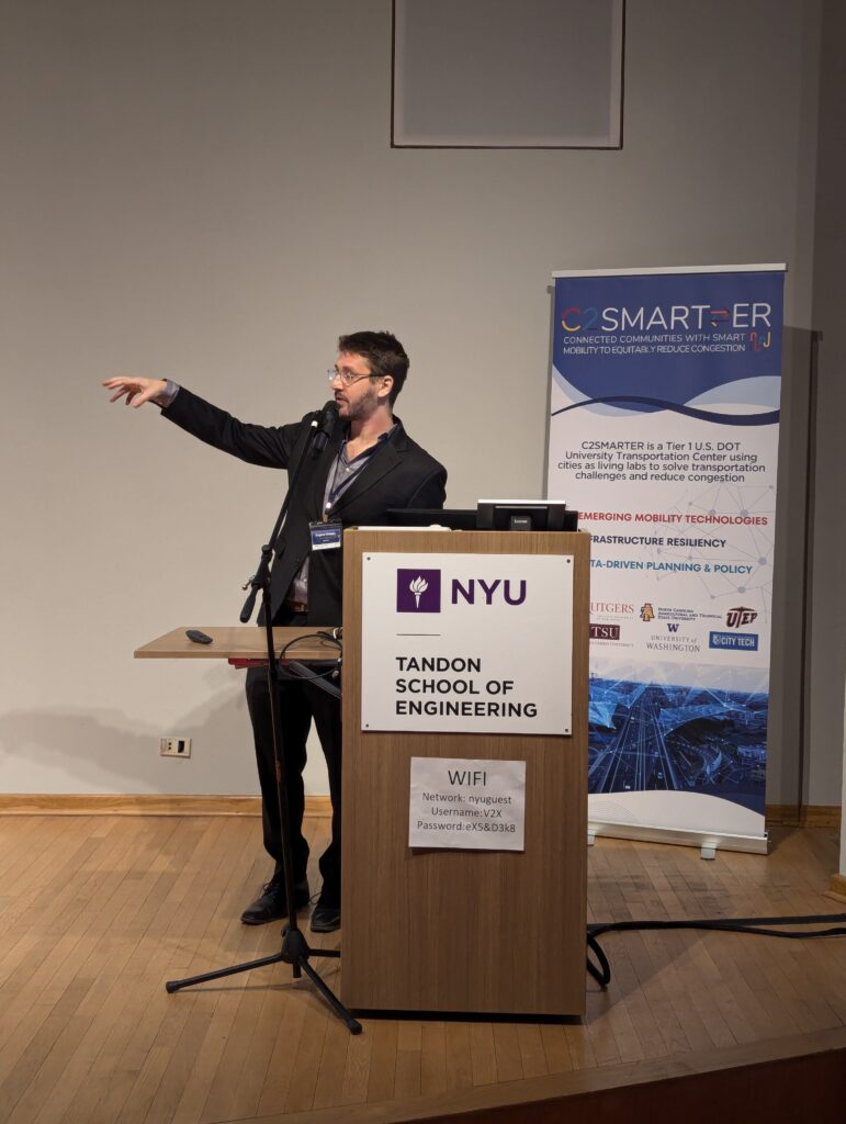Prof. Vinitsky presenting at the podium