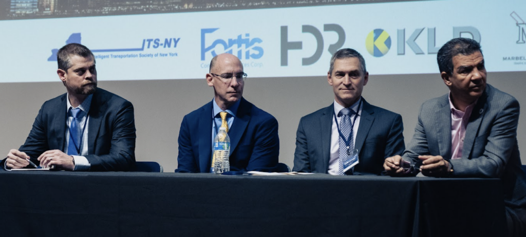 opening panel at V2X, including NYC DOT commissioner Ydonis Rodriguez