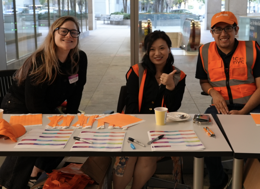 student volunteer and NYU organizers at transportationcamp