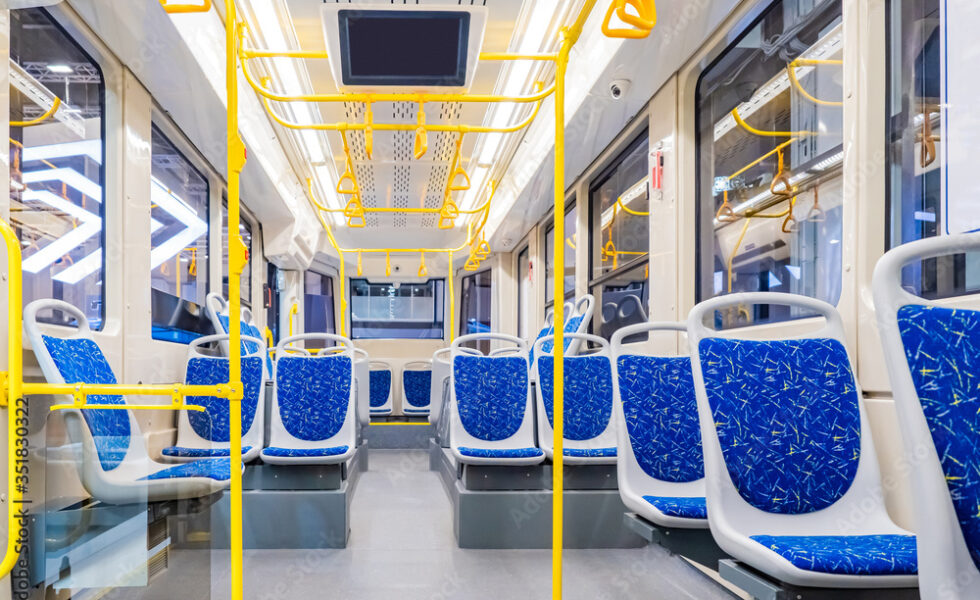 inside of an empty bus