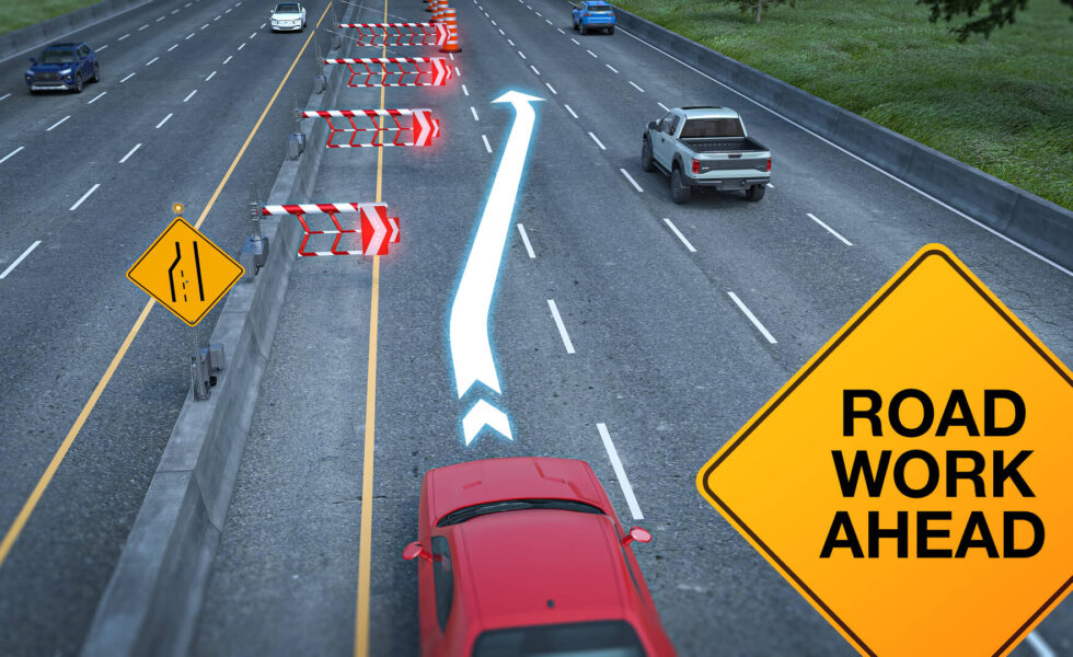 photo of a workzone on the highway