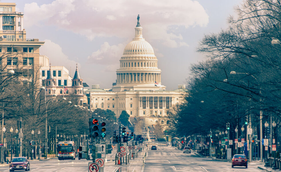 US capitol during the day and a Washington DC street