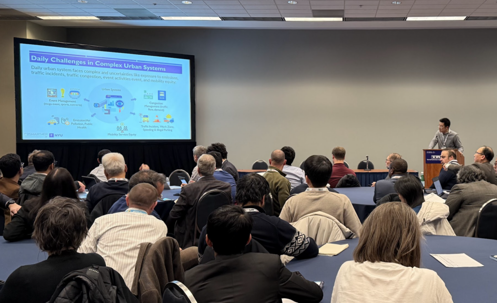 Zilin Bian presenting his work at a TRB workshop