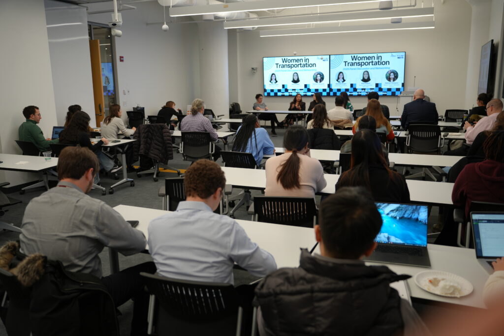 photo of the panelists and audience attendees during the Women in Transportation panel