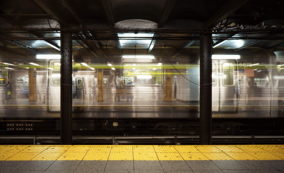 graphic of an underground subway train moving very quickly