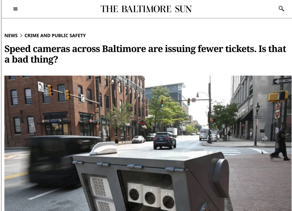 screenshot from the Baltimore Sun's online article